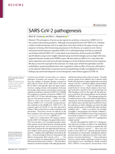 SARS- CoV-2 pathogenesis 