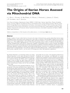 Origins of Iberian Horses Assessed via Mitochondrial DNA