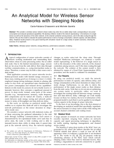An Analytical Model for WSN with Sleeping Nodes