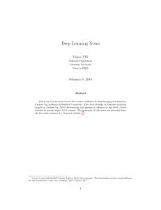 Deep learning notes by Columbia University 