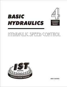 Hydraulic Speed Control: Learning Activity Packet