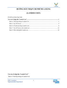 SAP LANDED COST document