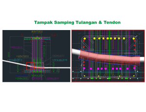 Tampak Samping Tulangan & Tendon