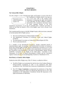 Zambia National Bill of Rights: Human Rights Overview