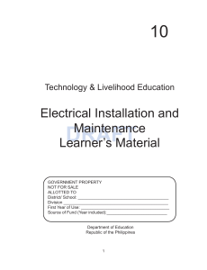 Electrical Installation and Maintenance Grade 10 Module 1
