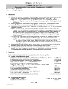 CG4338 GM 1927 03 Supplier Quality Statement Of Requirements rev.14.0