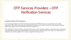 OTP verification Services Provider in India