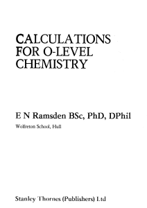 calculations for o level chemistry