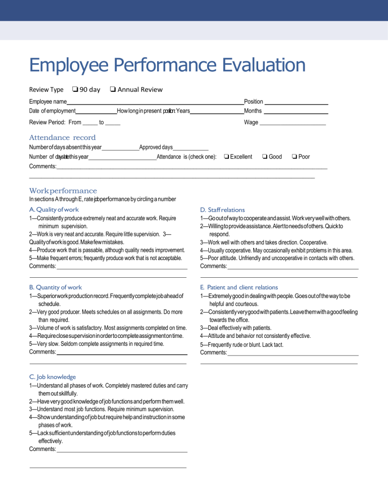 Performace Eval Form