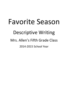 Favorite Season 2014-2015 Fifth Graders