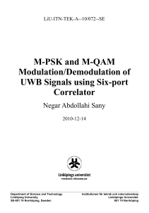 M-PSK and M-QAM Modulation/Demodulation of UWB Signal Using Six-Port Correlator