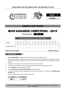 Grade 3 MK Sample Paper 2019