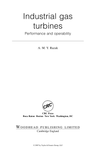 Industrial Gas Turbines Performance and Operability