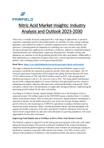 Nitric Acid Market Insights Industry Analysis and Outlook 2023-2030