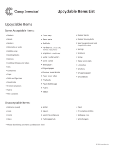 Upcyclable Items list - Camp Invention