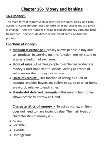 Chapter 16 money and banking notes