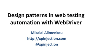 Design patterns in test automation