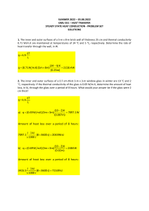 STEADY STATE HEAT CONDUCTION - PROBLEM SET SOLUTIONS
