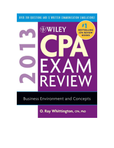 CPA Exam Review: Business Environment & Concepts Textbook