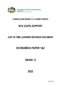 2022 Economics Grade 12 Learner Revision Document P1 and P2 11 08 2022 final final Draf