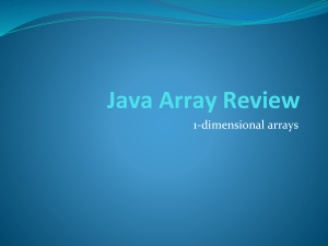 Java Array Review