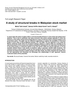 A Study of Structural Breaks in Malaysian Stock Market