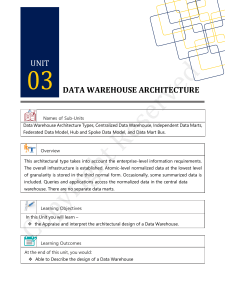 Data warehouse unit 3