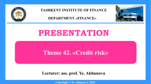 Financial risks. Theme 3