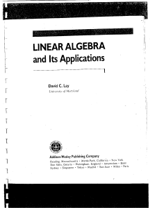 Linear Algebra And Its Applications   - David C Lay