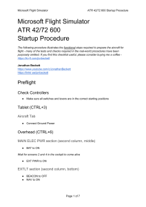 ATR 42 72 600 Startup Procedure