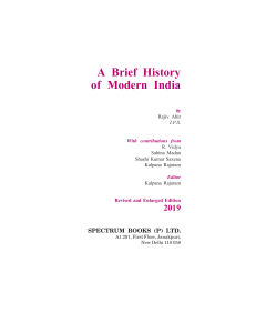 A Brief History of Modern India by Rajiv Ahir (Spectrum) 2019 New Edition PDF