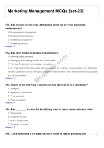 Marketing Management Solved MCQs [set-23] McqMate.com 