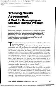 Brown, Judith (2002) - Training Needs Assessment