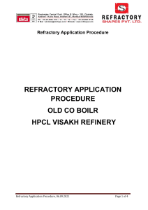 HPCL RSPL Refractory Application Procedure 06.09.21