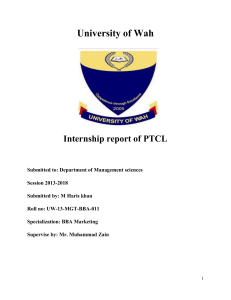 Internship report of PTCL