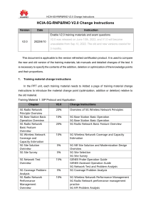 HCIA-5G-RNP&RNO V2.0 Version Instruction