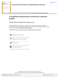 A simplified measurement scheme for software quality