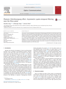 [Optics Communications 2014-jun vol. 321] Ling, Xiaohui  Tang, Zhixiang  Chen, Liezun - Photonic Zitterbewegung effect  Asymmetric spatio-temporal filtering near the Dirac point (2014) [10.1016 j.optc