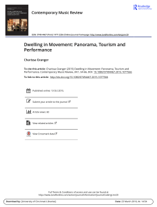 Dwelling in Movement Panorama, Tourism and Performance