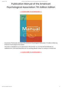 Publication Manual of the American Psychological Association 7th Edition Edition PDF