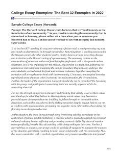 College Essay Examples from 2022