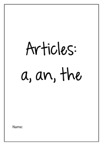 Articles a an the