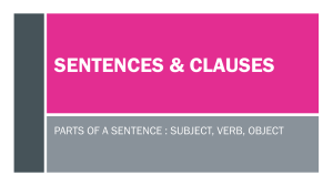 sentences SVO