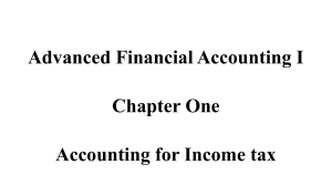 Advanced Financial Accounting: Income Tax Accounting