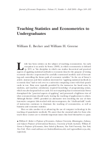Teaching Statistics and Econometrics to