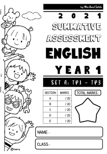 Y1 ENGLISH SUMMATIVE SET A