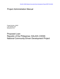 Project Administration Manual of ADB Loan Agreement for KALAHI CIDSS NCDDP 1 