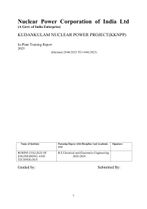 KKNPP In-Plant Training Report 2023