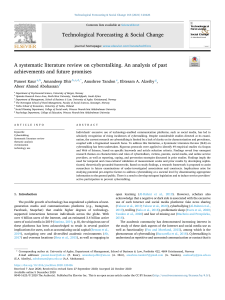 A systematic literature review on cyberstalking2021TechForecastng SocialChange
