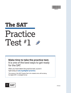 SAT Practice Test #1: Reading & Writing